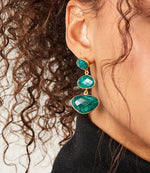 Triple Drop Gemstone Earrings