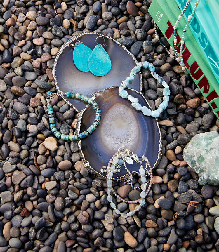 Verdigris Brass Teardrop Earrings