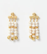 Triple Pearl Strand Earrings