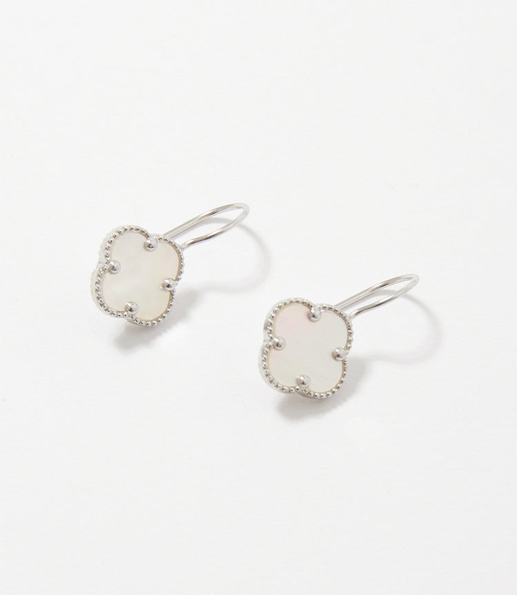 Mother Of Pearl Clover Earrings