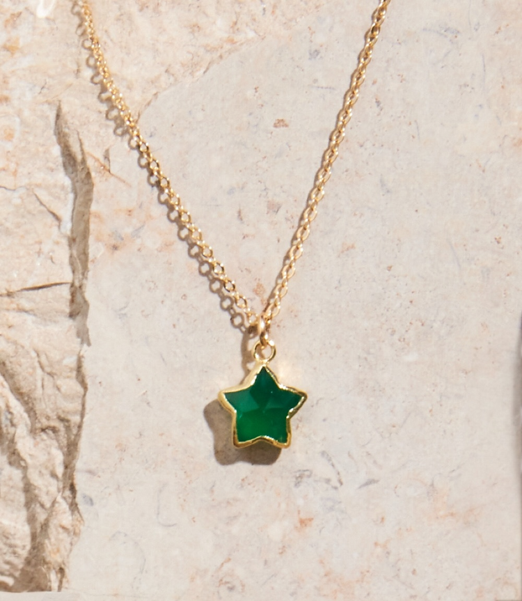Green Onyx Star Necklace