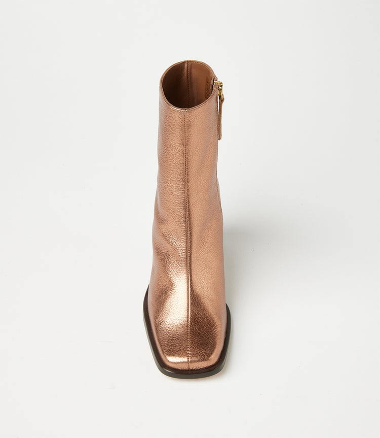 Bronze Metallic Leather Boots Karen Kane