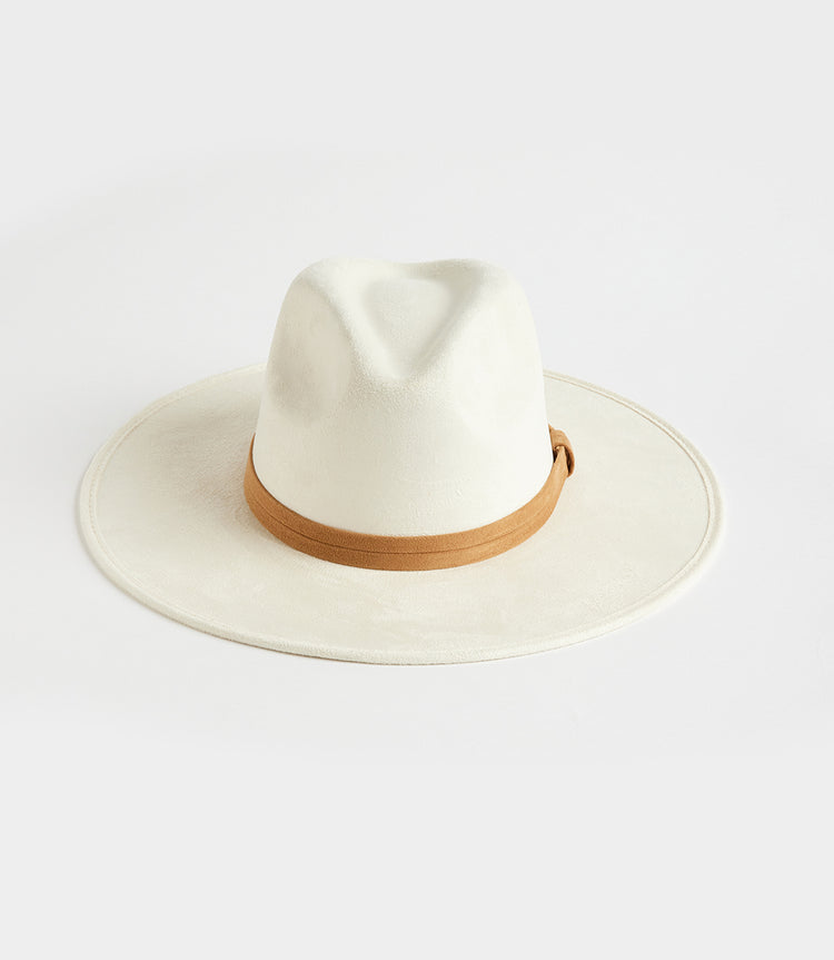 Faux Suede Fedora Hat