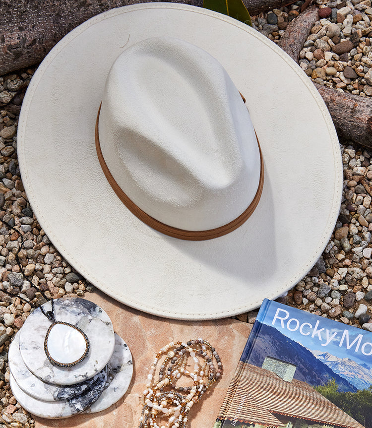 Faux Suede Fedora Hat