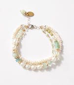 Amazonite And Pearl Multistrand Bracelet