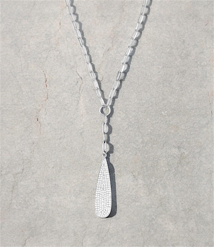 Pavé Teardrop Necklace