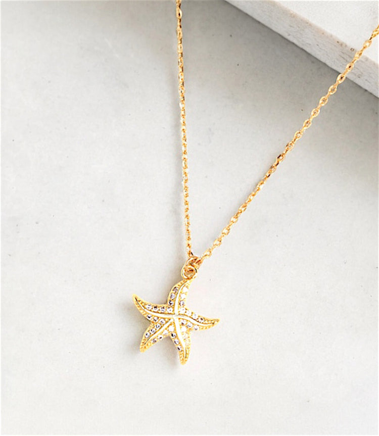 Small Pavé Starfish Necklace