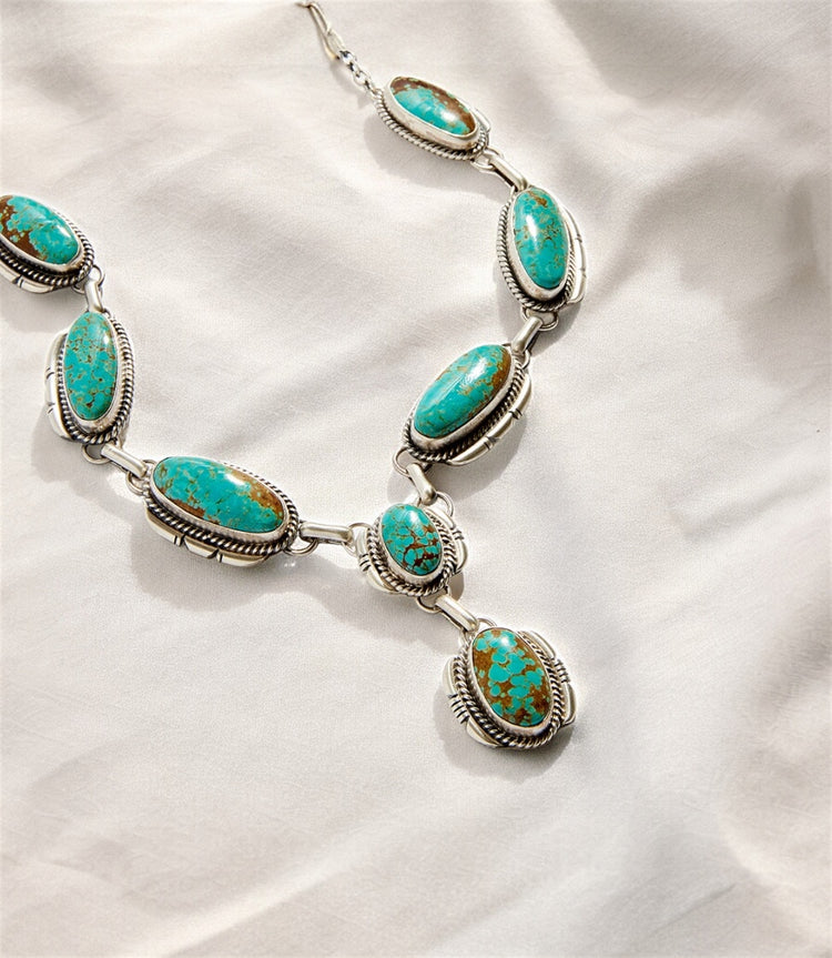 Turquoise Stone Station Necklace