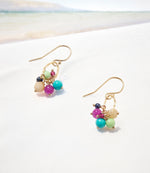 Gemstone Cluster Earrings