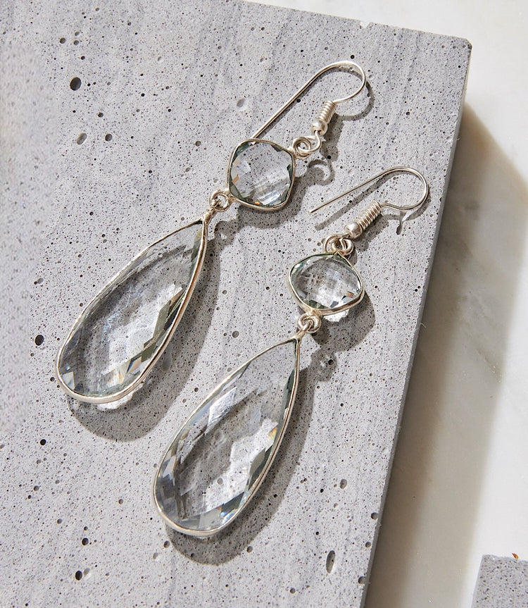 Gemstone Drop Earrings