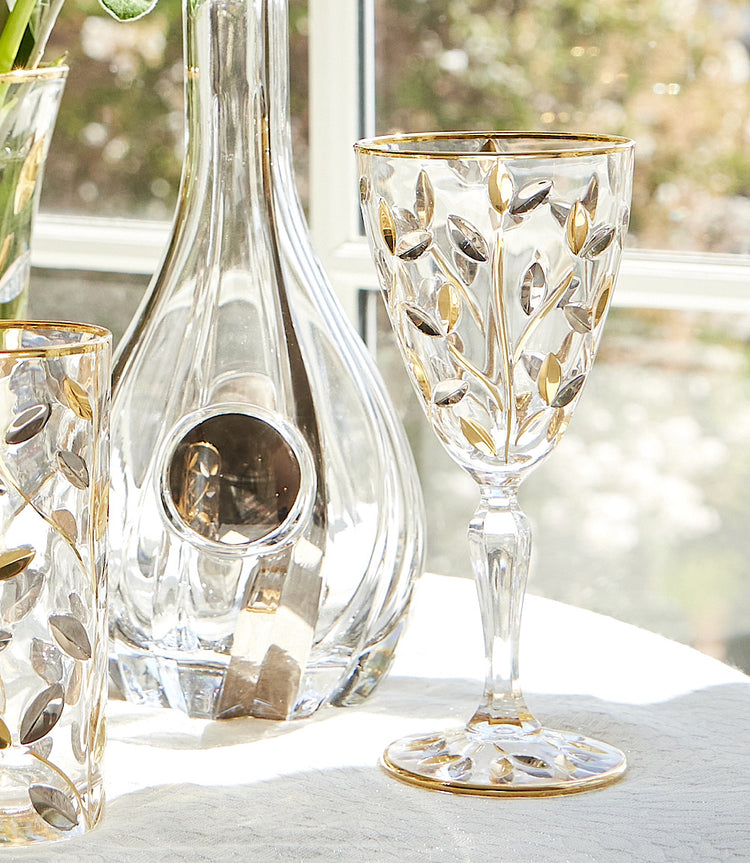 Platinum And Gold Crystal Wine Glass