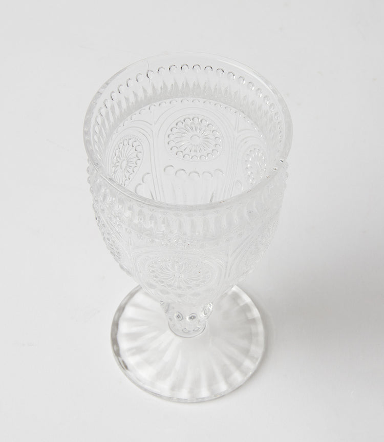 Vintage Style Pressed Glass Goblet