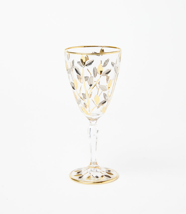 Platinum And Gold Crystal Wine Glass