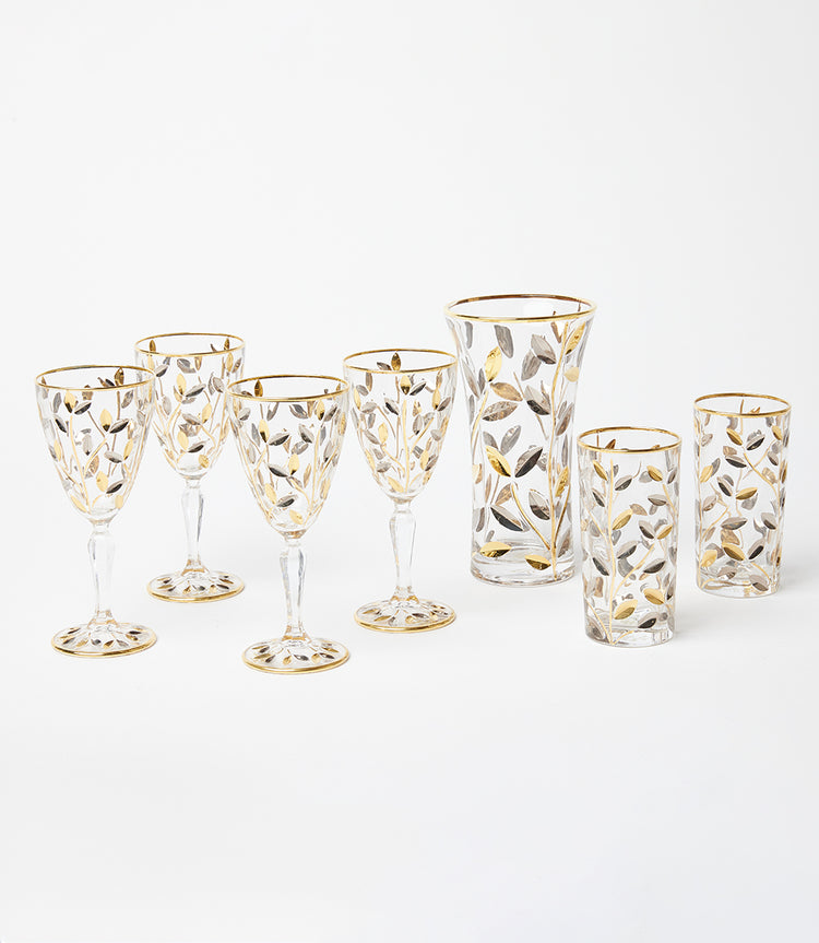 Platinum And Gold Crystal Wine Glass