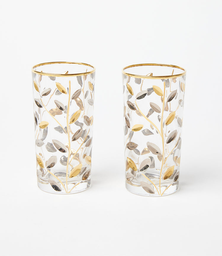 Platinum And Gold Crystal Drink Glass