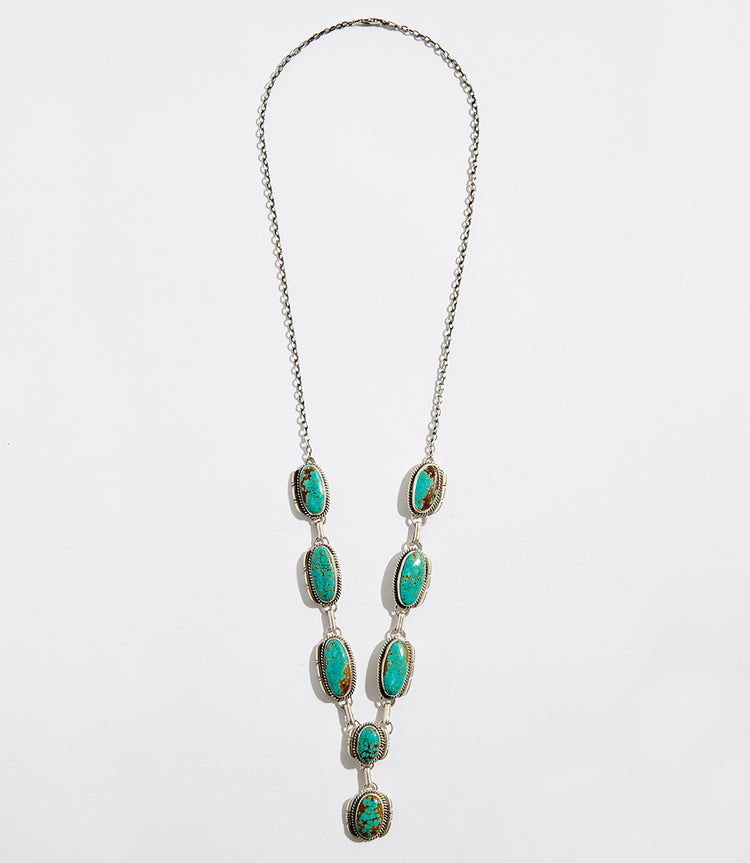 Turquoise Stone Station Necklace