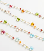 Long Beaded Gemstone Necklace