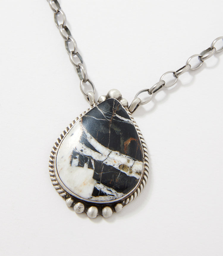 White Buffalo Pendant Necklace