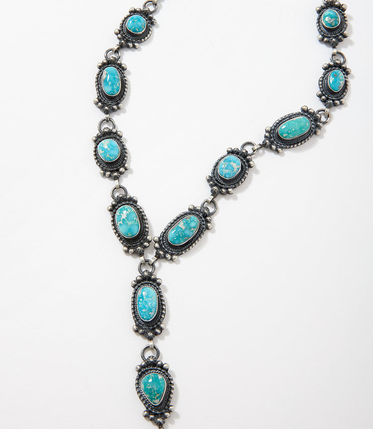 White Water Turquoise Lariat Necklace