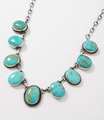 Turquoise Stone Station Necklace