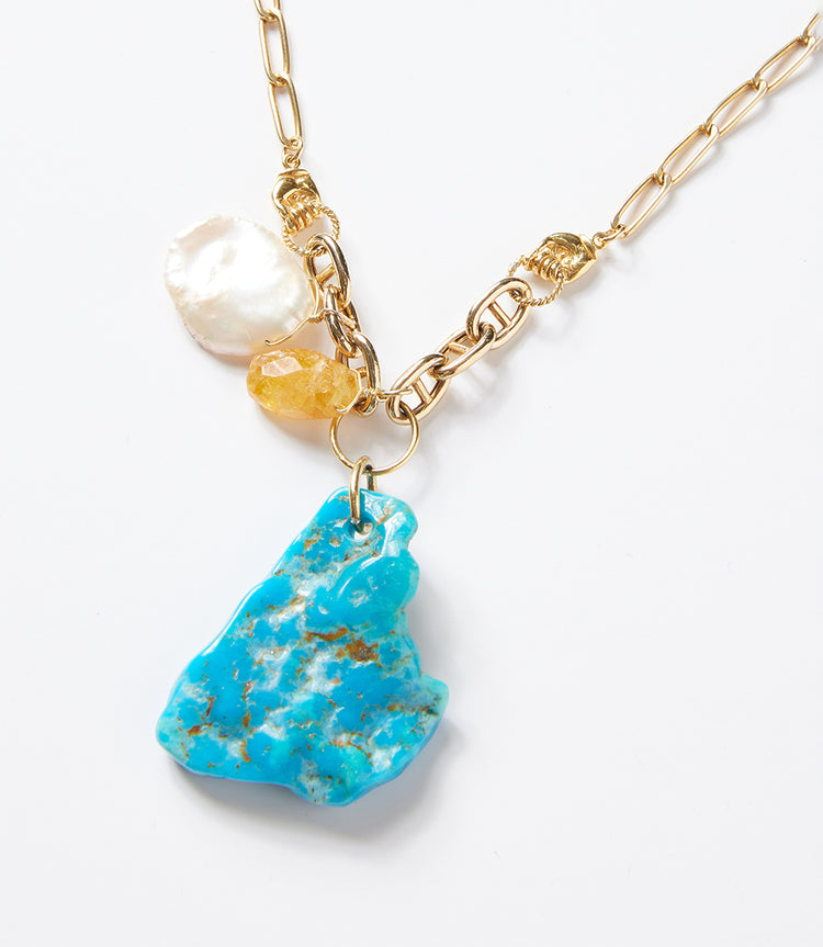 Chan Luu Turquoise Cluster Necklace