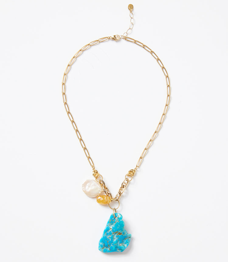 Chan Luu Turquoise Cluster Necklace