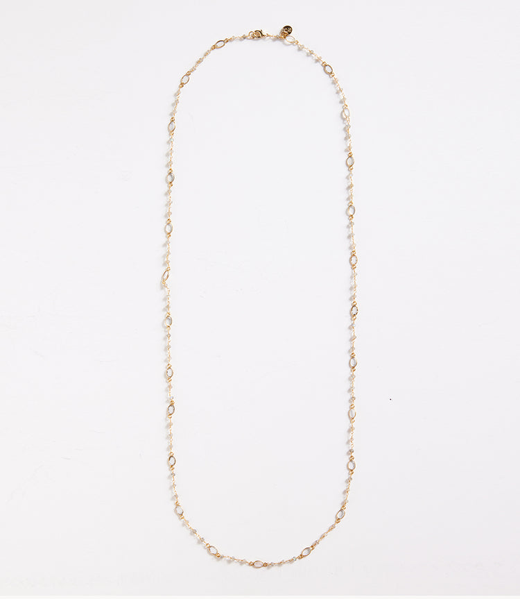 Long Quartz Station Necklace