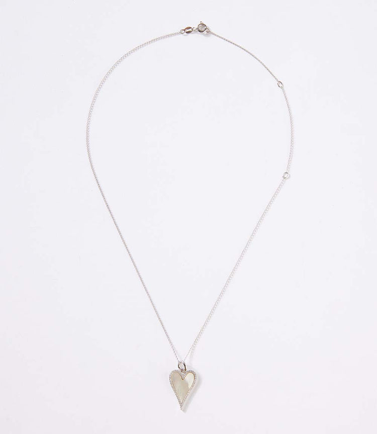 Pavé Mother Of Pearl Heart Necklace