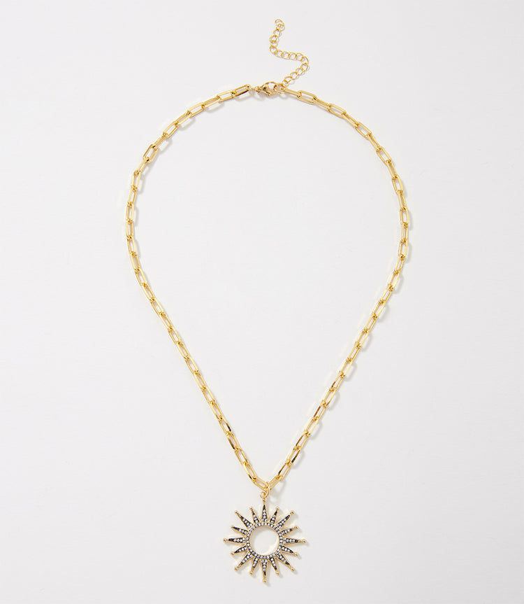 Pavé Sunburst Necklace