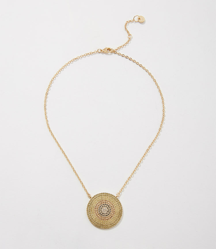 Ombre Pavé Disc Necklace