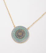 Ombre Pavé Disc Necklace