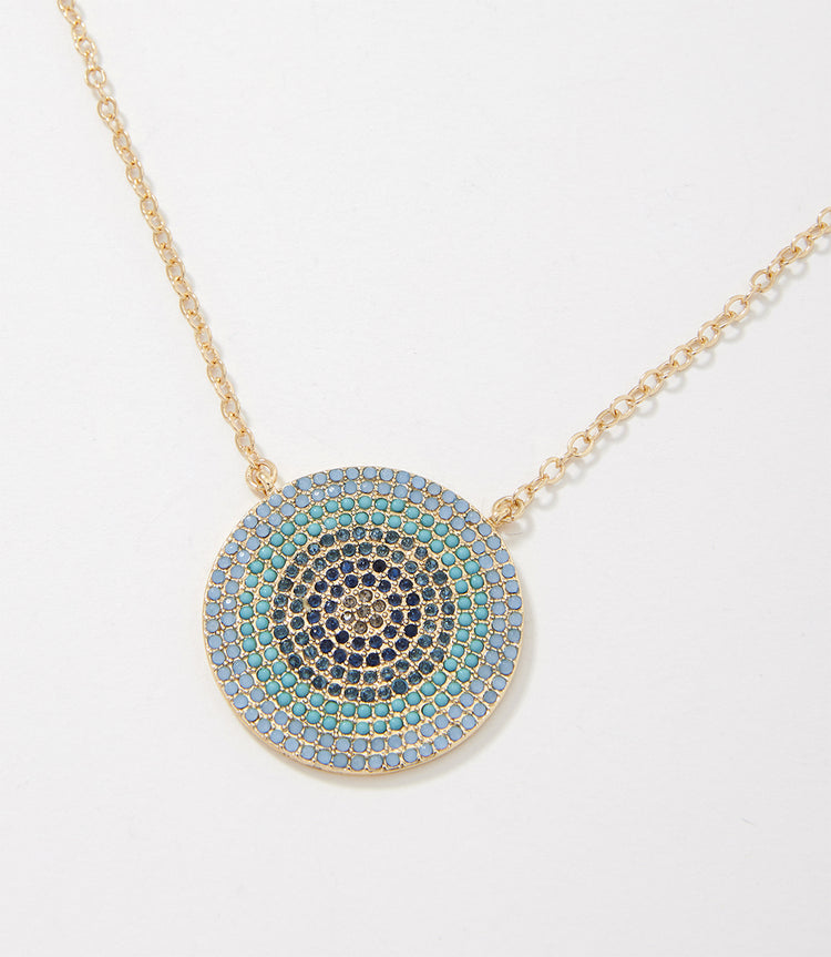 Ombre Pavé Disc Necklace