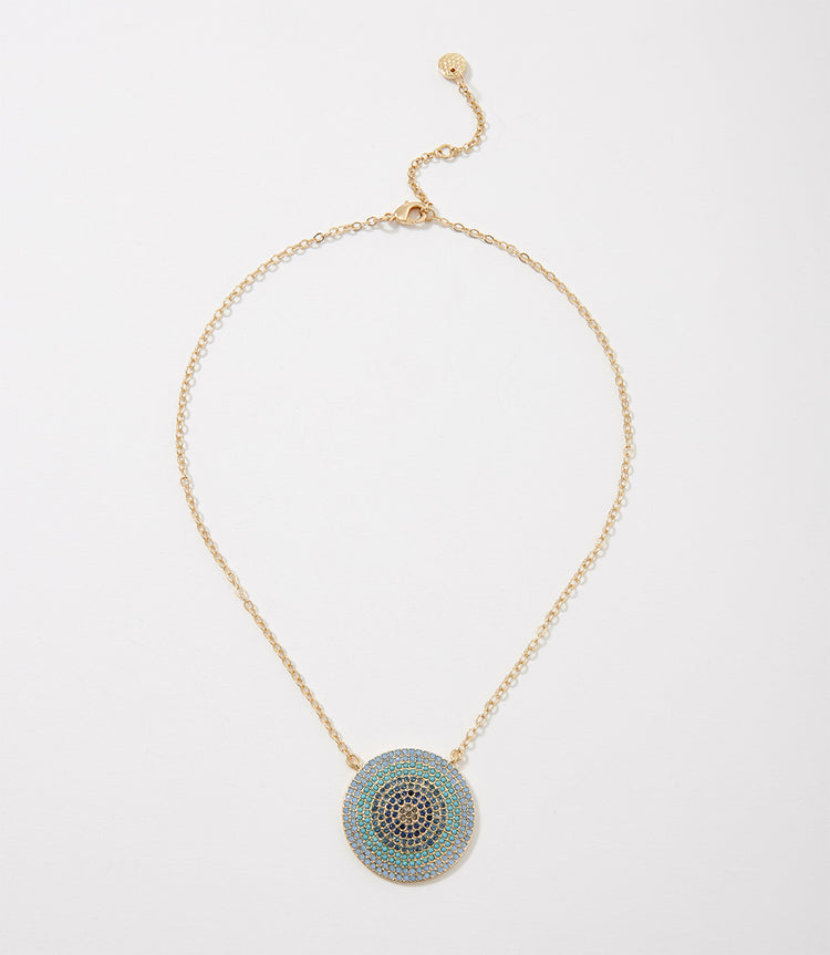 Ombre Pavé Disc Necklace