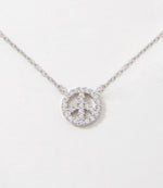 Pavé Peace Sign Necklace