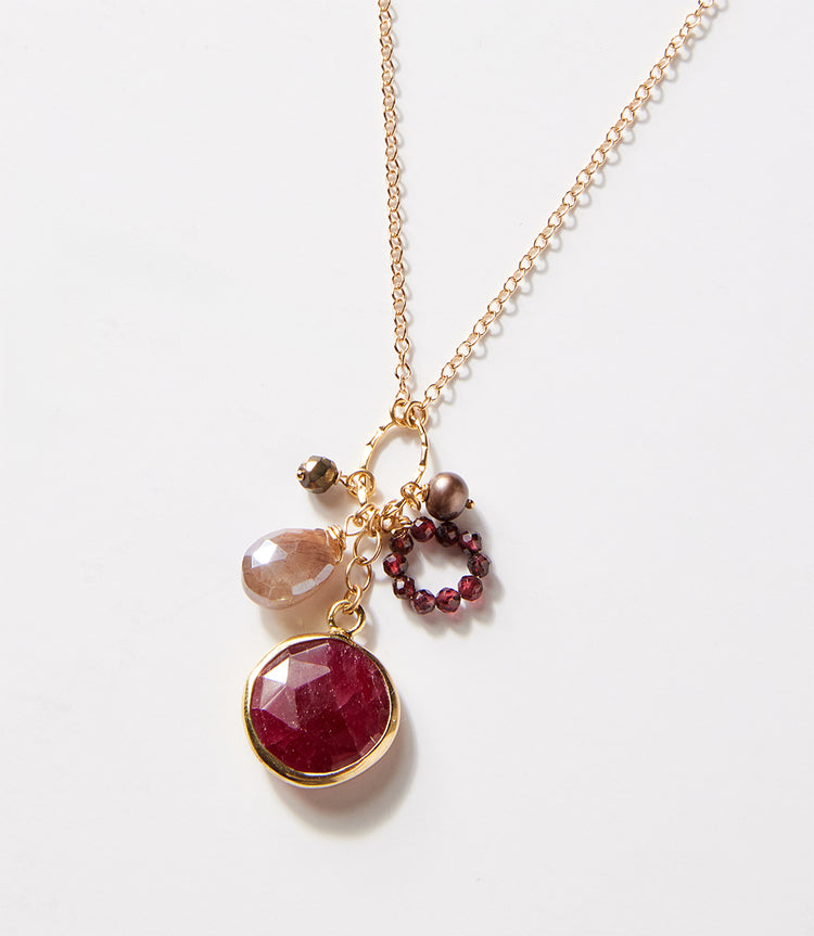 Gemstone Cluster Necklace