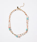 Long Beaded Gemstone Necklace