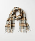 Merino Wool Fringed Plaid Scarf