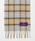 Merino Wool Fringed Plaid Scarf