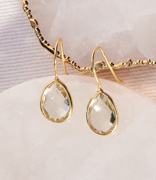 Gemstone Teardrop Earrings