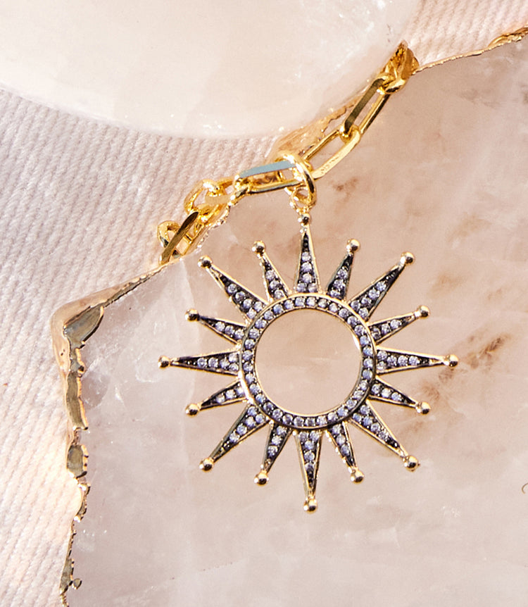 Pavé Sunburst Necklace