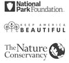 National Park Foundation Logo + Keep America Beautiful Logo + The Nature Conservancy Logo