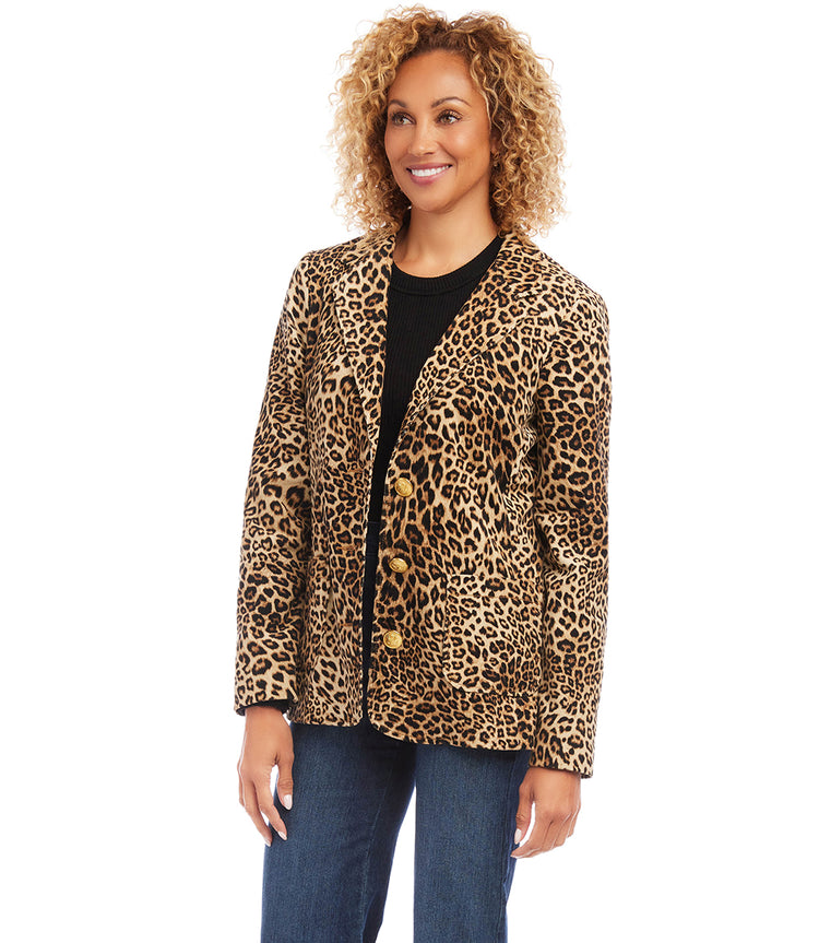 Leopard Leopard Corduroy Jacket | Karen Kane