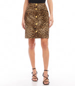 Leopard Corduroy Skirt