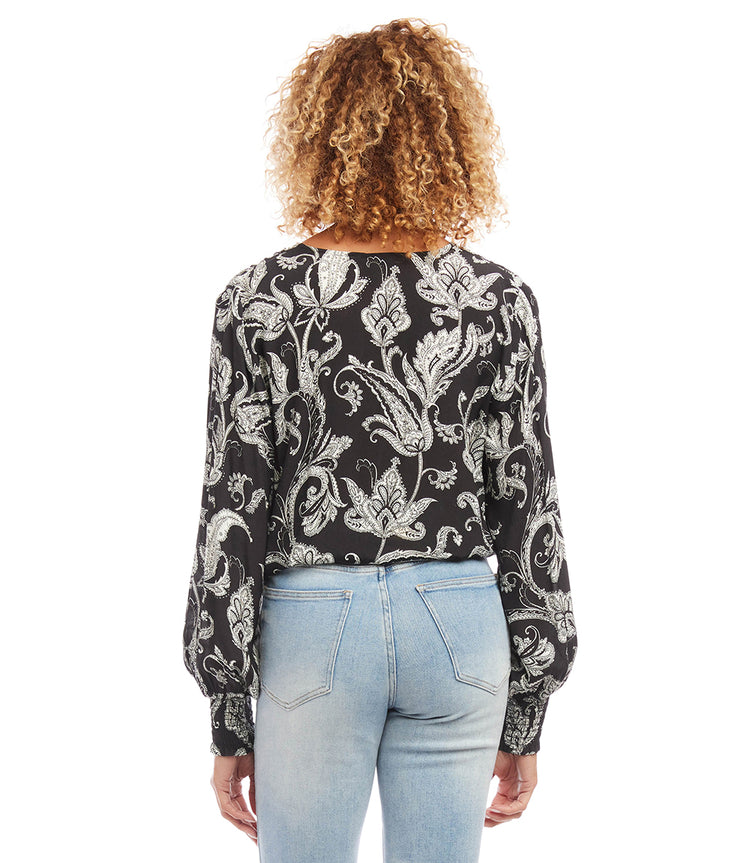 Paisley Tie Front Top | Karen Kane