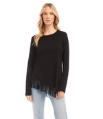 Petite Size Asymmetric Fringe Top