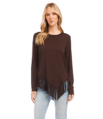 Petite Size Asymmetric Fringe Top