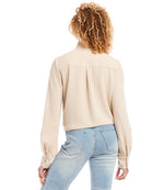 Long Sleeve Tie Front Top