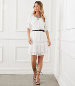 Short Sleeve Embroidered Dress