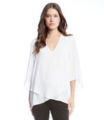 Petite Size Bracelet Sleeve Asymmetric Top