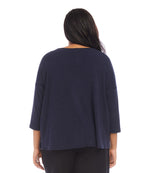 Plus Size 3/4 Sleeve Boatneck Top